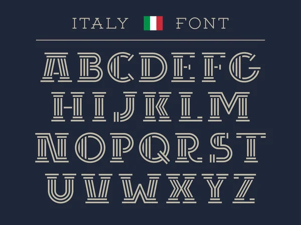 Italy font. Alfabeto vectorial con letras latinas — Vector de stock