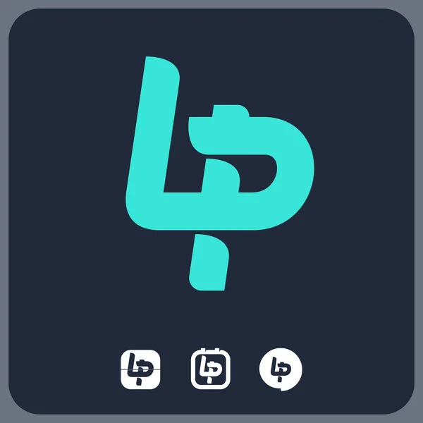 Modern profesyonel vektör logo Lp monogram Mavi Tema