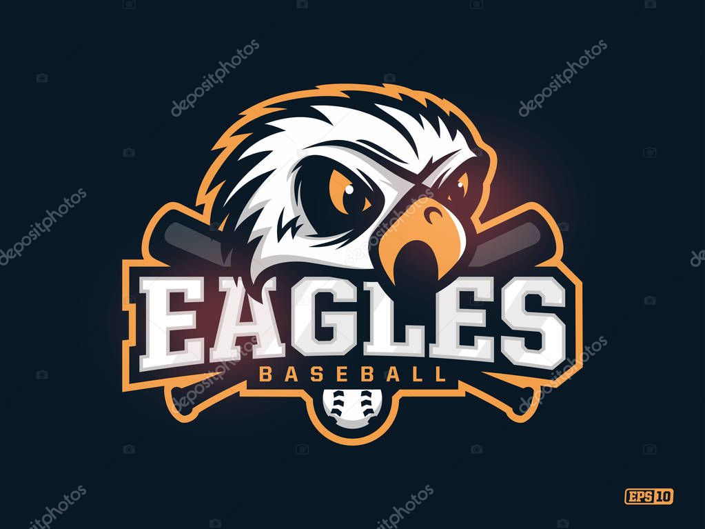 Modern professional emblem eagles for baseball team.