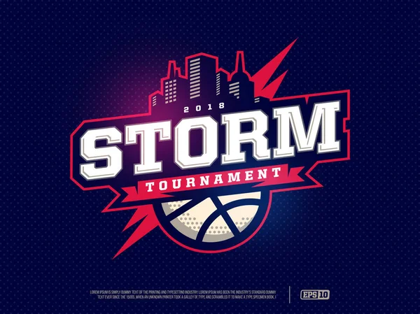 Modern professional basketball logo design. All star championship sign. Stock Vector