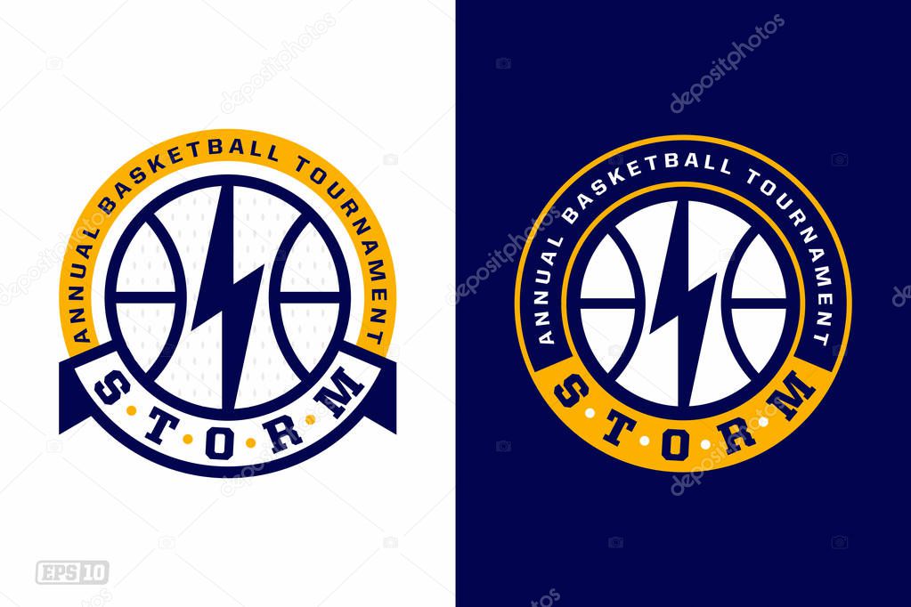 Modern professional basketball logo set for sport team.