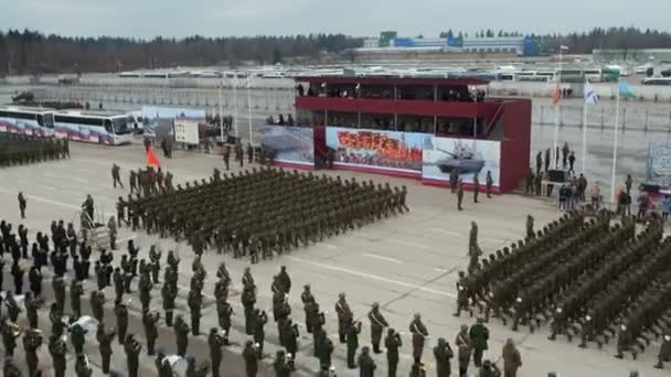 Ensaio de desfile em Moscou - tropas em marcha — Vídeo de Stock