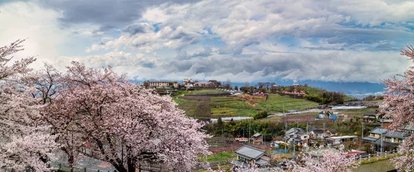 Katsunuma Primavera Panorama — Fotografia de Stock