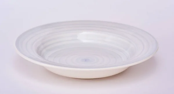 Empty Ceramic Plate Isolated White Background — Stock Photo, Image