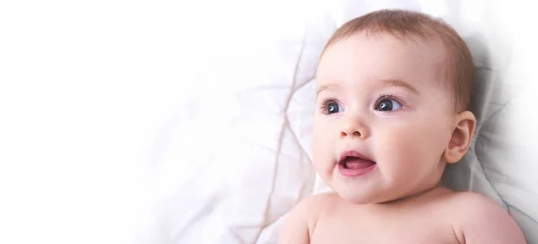 Portrait Cute Baby Isolated White Background — Stock Photo, Image