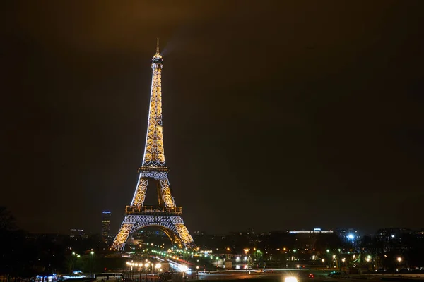 Night View Beautiful Illuminated Eiffel Tower Paris France — Stock Photo, Image