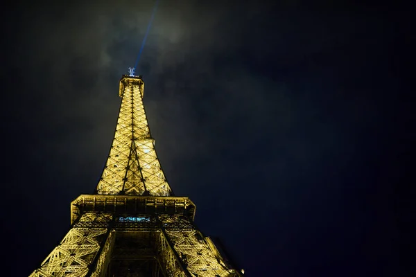 Vista Noturna Bela Torre Eiffel Iluminada Paris França — Fotografia de Stock