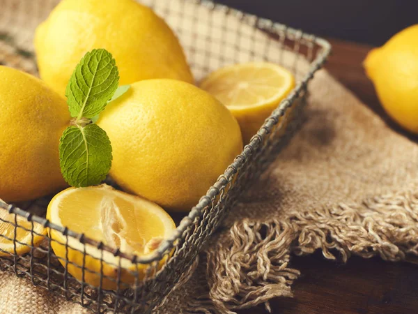 Vue Rapprochée Des Citrons Préparation Limonade Ingrédients Pour Limonade Sur — Photo