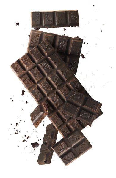 Tasy escuro chokolate no fundo — Fotografia de Stock