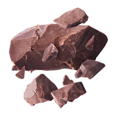 Havada uçuşan lezzetli çikolatalar. Yüksek çözünürlüklü yükselme