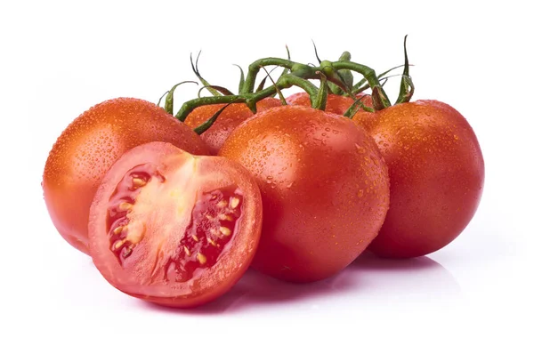 Fresh raw tomatoes isolated on white background — Stok fotoğraf