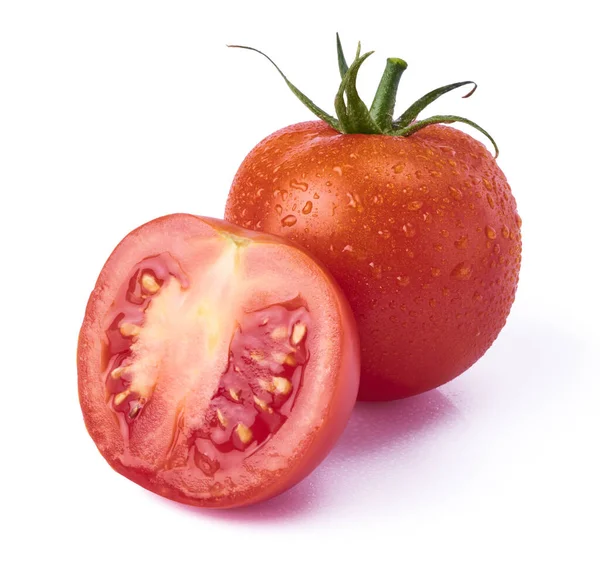 Свежие сырые помидоры на белом фоне — стоковое фото