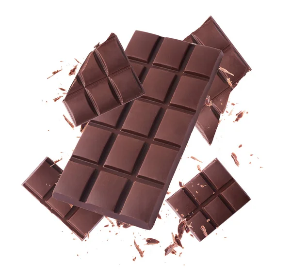Вкусный шоколад летит в воздухе. Левитация высокого разрешения — стоковое фото