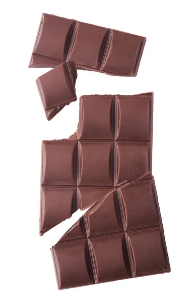 Vynikající čokoláda létající ve vzduchu. Levitatio ve vysokém rozlišení — Stock fotografie