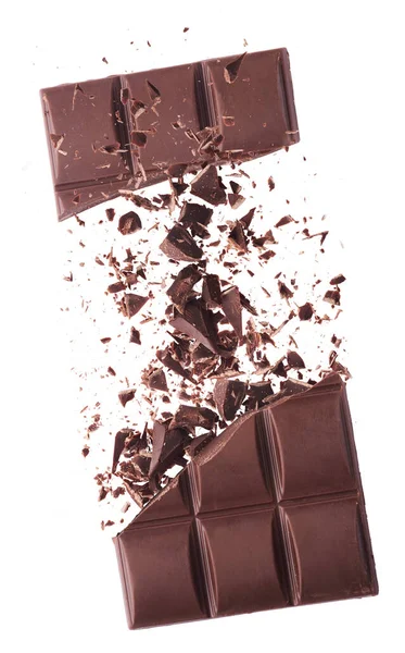 Havada uçuşan lezzetli çikolatalar. Yüksek çözünürlüklü yükselme — Stok fotoğraf