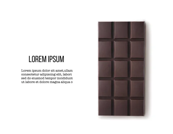 Sötét Csokoládé Elszigetelt Fehér Háttérrel Tervezz Mockup Helyet Szövegnek Nagy — Stock Fotó