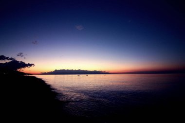 Güzel gündoğumu manzara, Sicilya, İtalya