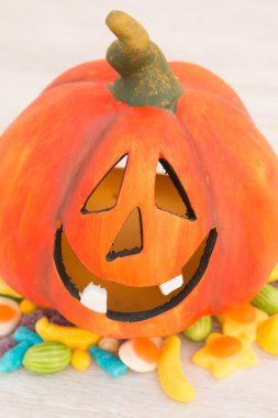 Turuncu kabak halloween ve baubles