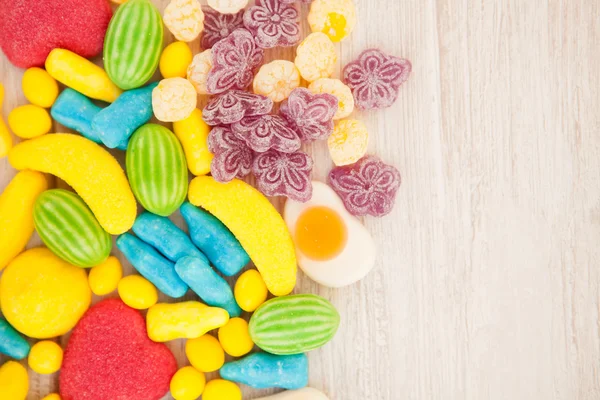 Különböző formájú és színű cukorka — Stock Fotó