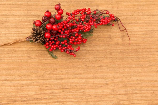 Rote Früchte an den Zweigen Weihnachten zur Dekoration — Stockfoto