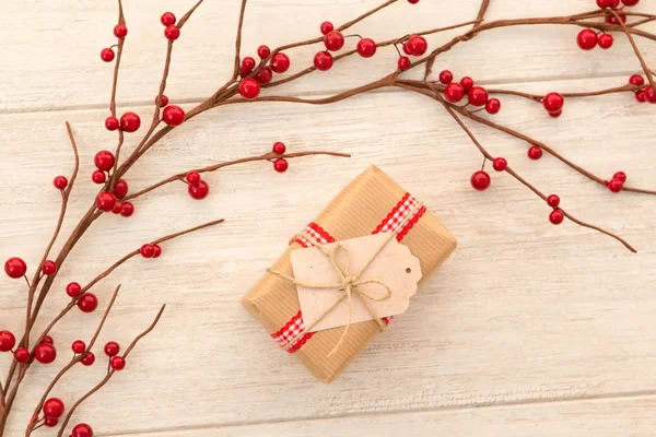 Christmas gift with a nice Christmas ornament — Stock Photo, Image