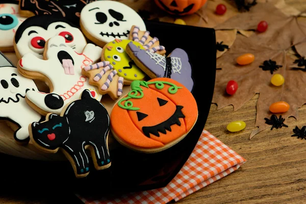 Galletas y dulces de Halloween — Foto de Stock