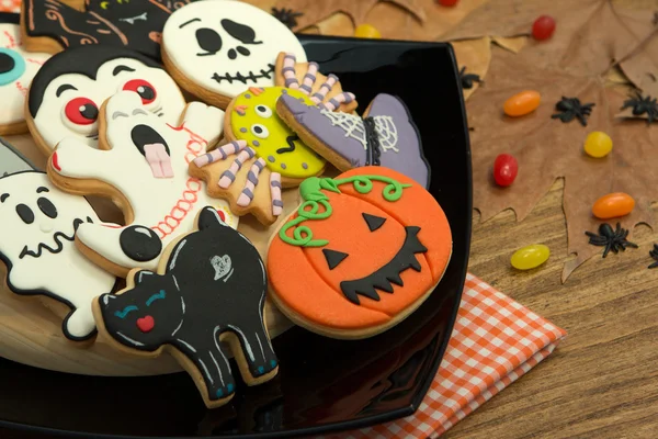Galletas y dulces de Halloween — Foto de Stock