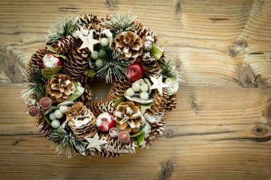 Christmas wreath and branch clipart