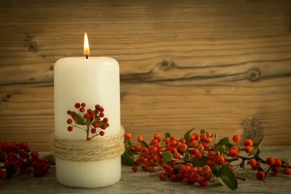 Elegante candela decorata per Natale — Foto Stock