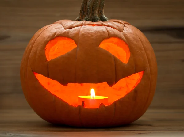 Smiling lantern pumpkin — Stockfoto