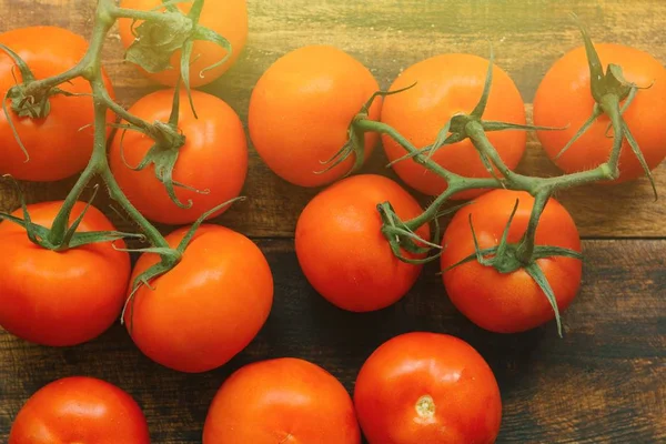 Heap of tomatoes on table — Stock Photo, Image