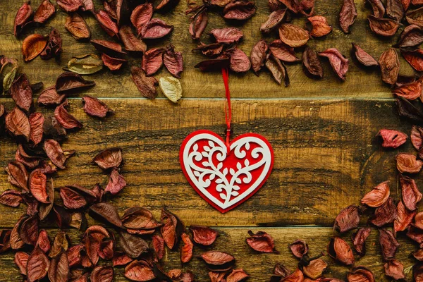 Όμορφη ξύλινη καρδιά — Φωτογραφία Αρχείου