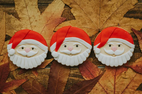 Cookies with Santa Claus shape — Stock Photo, Image