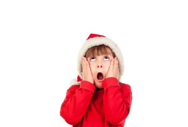 Divertida niña en sombrero de Navidad —  Fotos de Stock