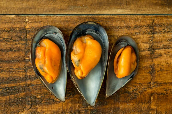 Delicius Natural mussels — Stock Photo, Image