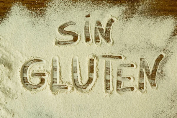 Flour with inscription SIN GLUTEN