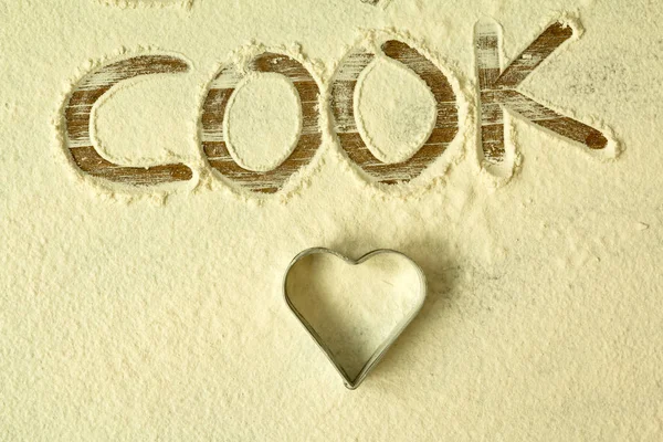 Farine avec inscription COOK — Photo