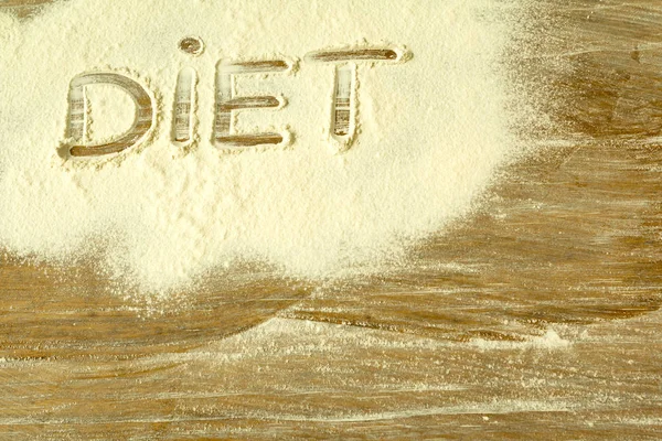 Mąka z napisem diety — Zdjęcie stockowe