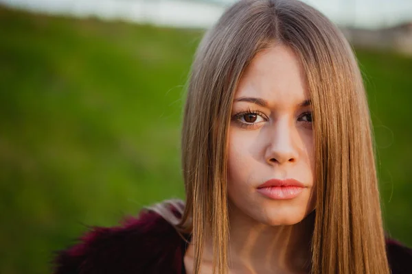 Chica guapa rubia con el pelo largo Imágenes de stock libres de derechos