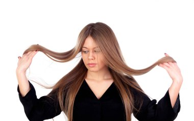 uzun sarı saçlı kadın