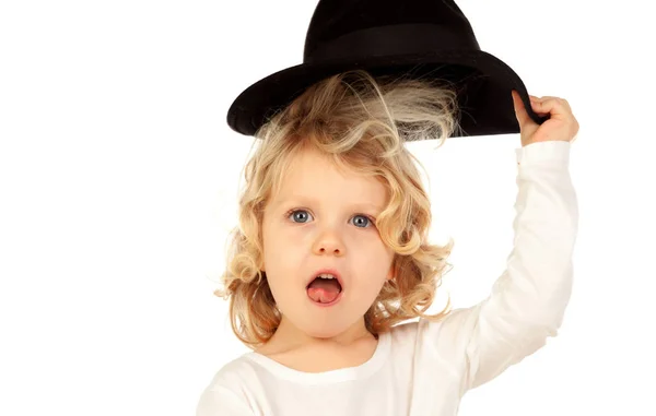 Bambino biondo con il cappello — Foto Stock