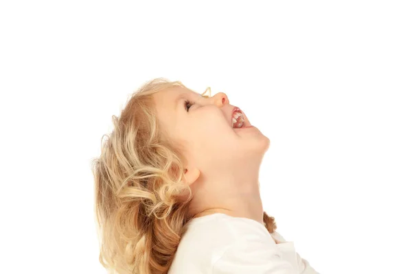 Criança loira engraçada — Fotografia de Stock
