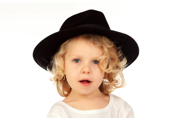 Bambino biondo con il cappello — Foto Stock