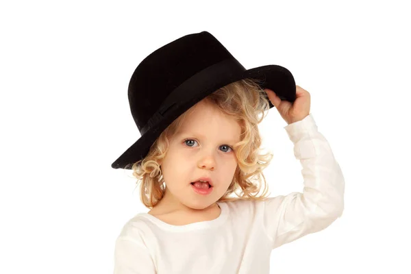 Niño rubio con sombrero — Foto de Stock