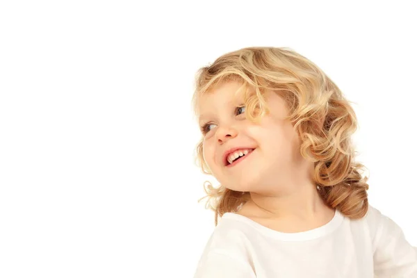 Смішна блондинка маленька дитина — стокове фото