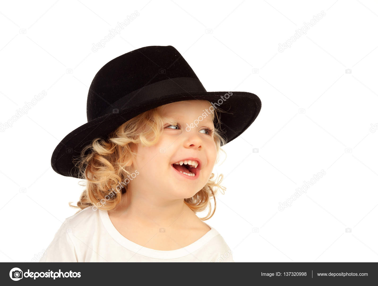 Blonde kid wearing hat Stock Photo by ©Gelpi 137320998