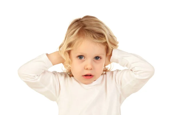 Funny blond little kid — Stock Photo, Image