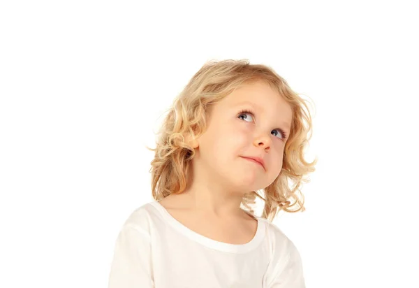 Divertido rubio pequeño niño — Foto de Stock