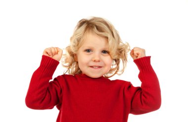 Kırmızı Jersey'deki küçük çocuk