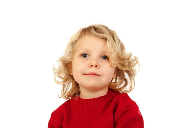 Malé dítě v červená jersey — Stock fotografie